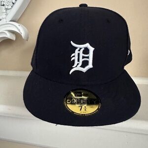 NWT Navy Detroit Tigers Authentic 59FIFTY Baseball Cap 7 3/4